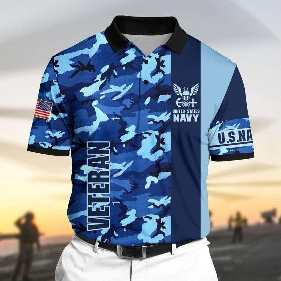 U.S Navy Veteren Camo Polo Shirt U.S Navy Veteren Camo Polo Shirt