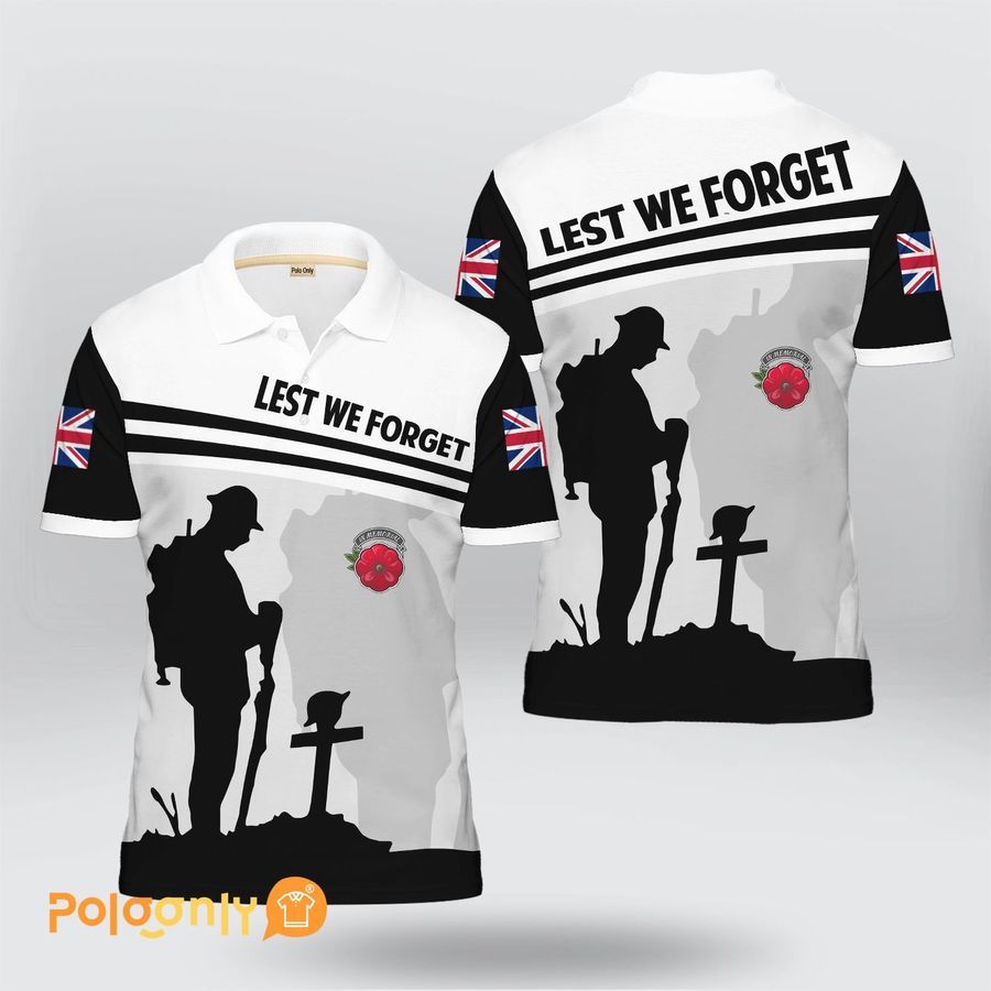 UK Veteran Lest We Forget Polo Shirt UK Veteran Lest We Forget Polo Shirt