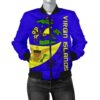 US Virgin Islands Women Bomber Jacket Tank Flag Over Ocean K4 Bomber Jacket