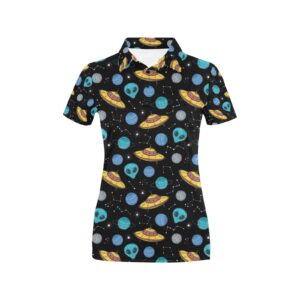 Ufo Alien Print Design Lks306 Women'S Polo Shirt