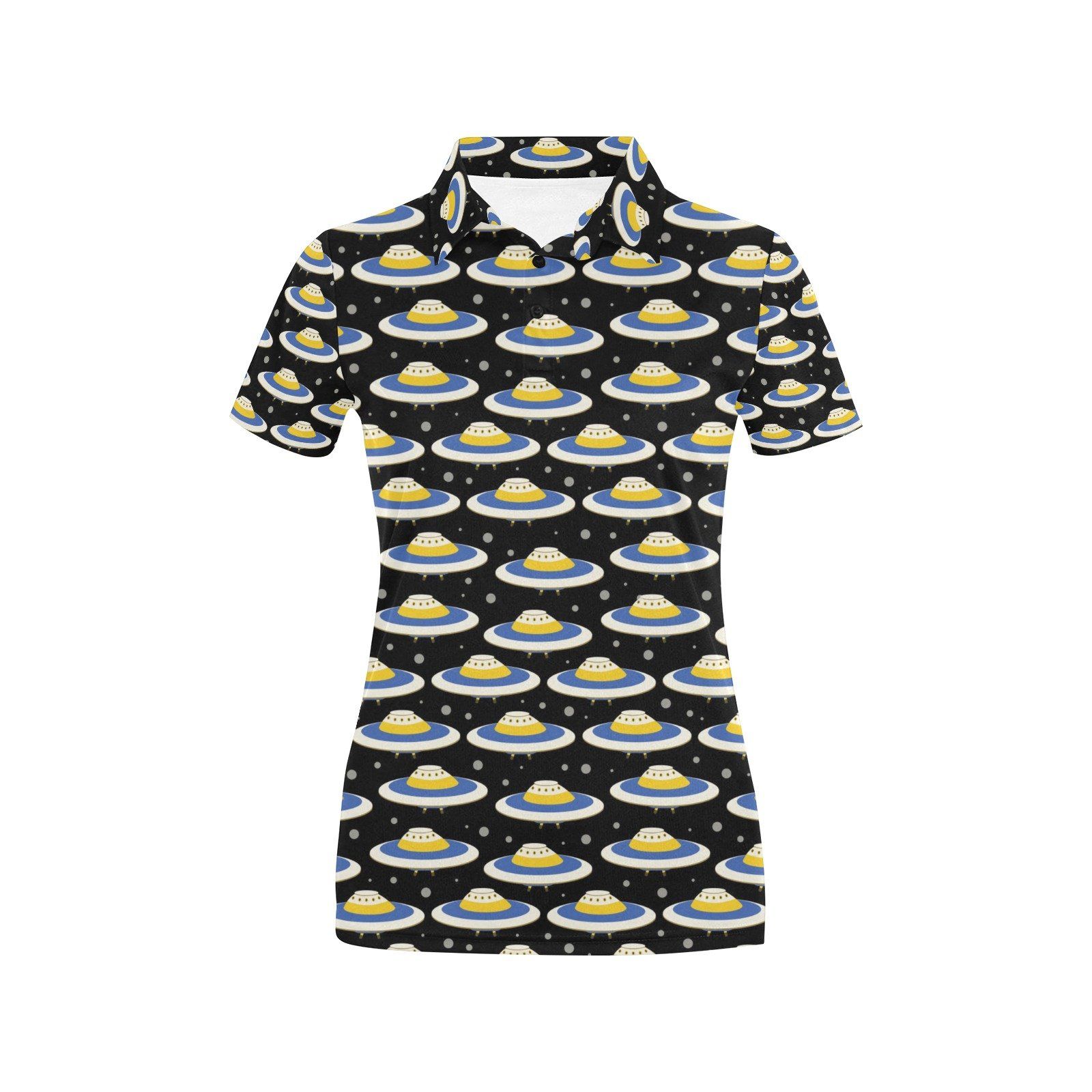 Ufo Print Design Lks303 Women'S Polo Shirt Ufo Print Design Lks303 Women'S Polo Shirt