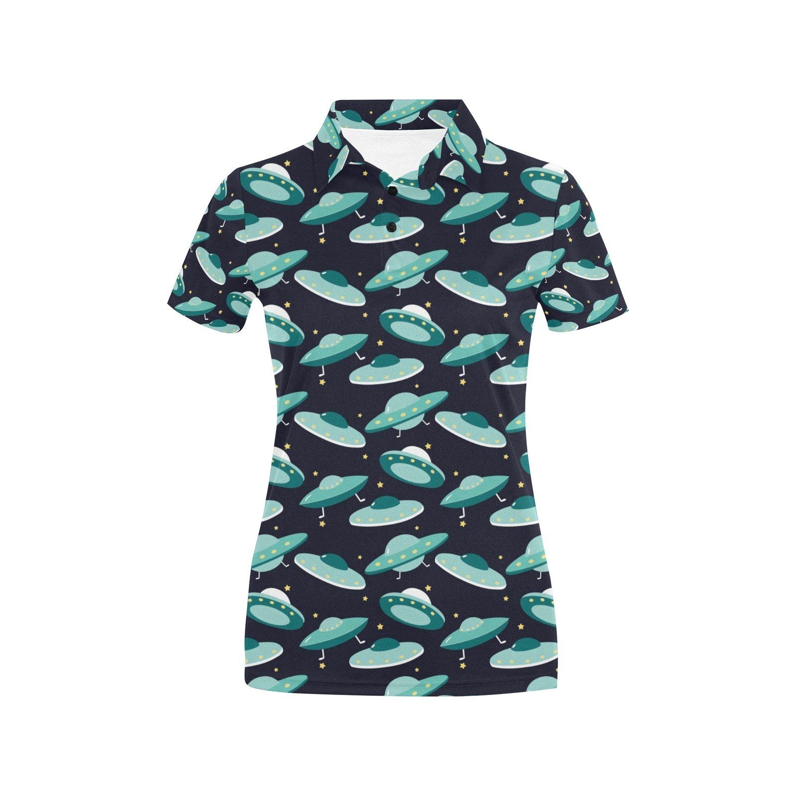 Ufo Print Design Lks304 Women'S Polo Shirt Ufo Print Design Lks304 Women'S Polo Shirt
