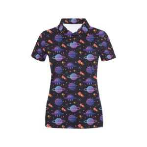 Ufo Star Galaxy Print Design Lks308 Women'S Polo Shirt