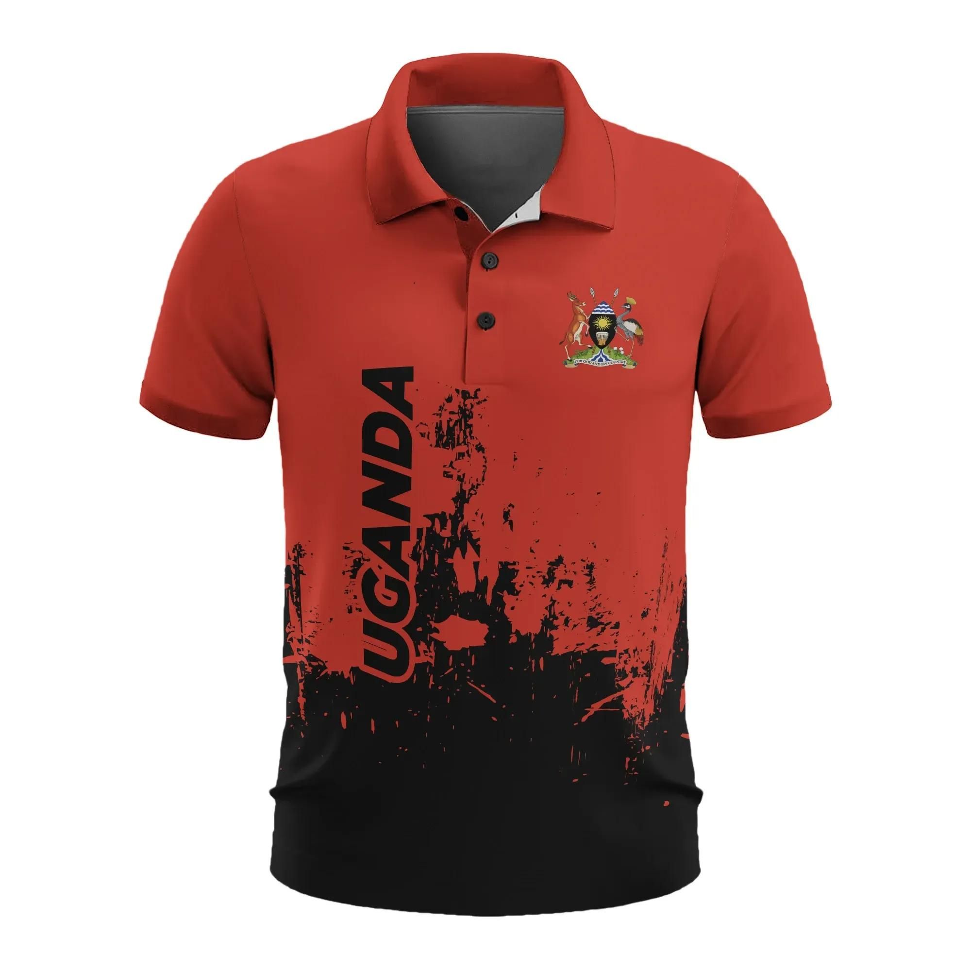 Uganda Men's All Over Print Polo Shirt (Model T55) Uganda Men's All Over Print Polo Shirt (Model T55)