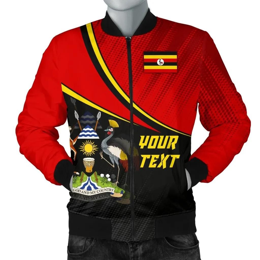 Uganda Personalised Men's Bomber Jacket - National Flag - BN15 Bomber Jacket Uganda Personalised Men's Bomber Jacket - National Flag - BN15 Bomber Jacket