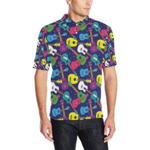 Ukulele Pattern Print Design 02 Men Polo Shirt