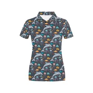 Underwater Dolphin Print Design Lks304 Women'S Polo Shirt