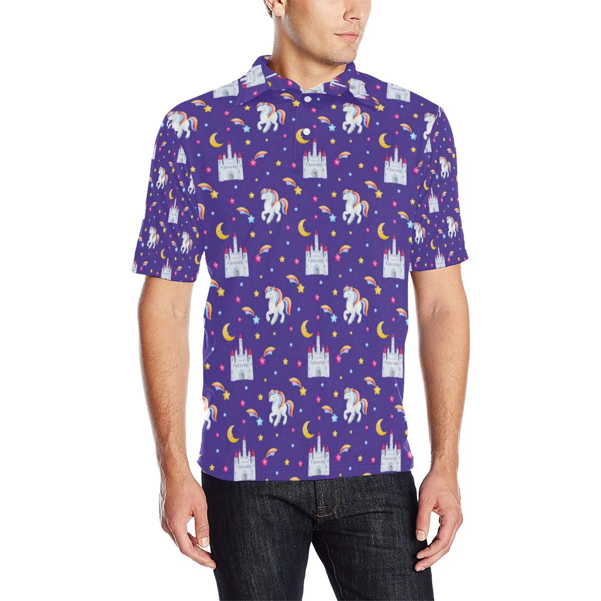 Unicorn Casttle Men Polo Shirt Unicorn Casttle Men Polo Shirt