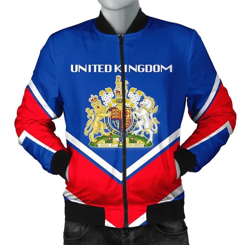 United Kingdom Coat Of Arms Men Bomber Jacket Lucian Style J5W United Kingdom Coat Of Arms Men Bomber Jacket Lucian Style J5W