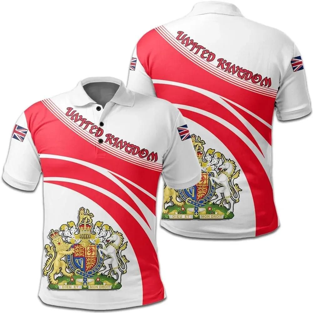 United Kingdom Coat Of Arms Polo Shirt Cricket Style J5W United Kingdom Coat Of Arms Polo Shirt Cricket Style J5W