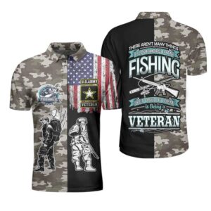 Us Army Proud To Be Veteran Love Fishing Angler Fisherman Polo Shirt #V