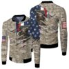 Us Flag Us Army Alled Style 3D Bomber Jacket