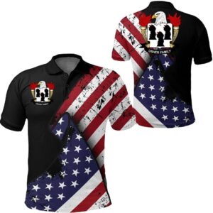 Usher USA Polo Shirt - Special Grunge Flag - American Family Crest A7