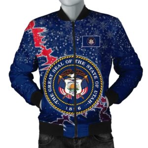 Utah Christmas Coat Of Arms Men Bomber Jacket X Style J78 Bomber Jacket