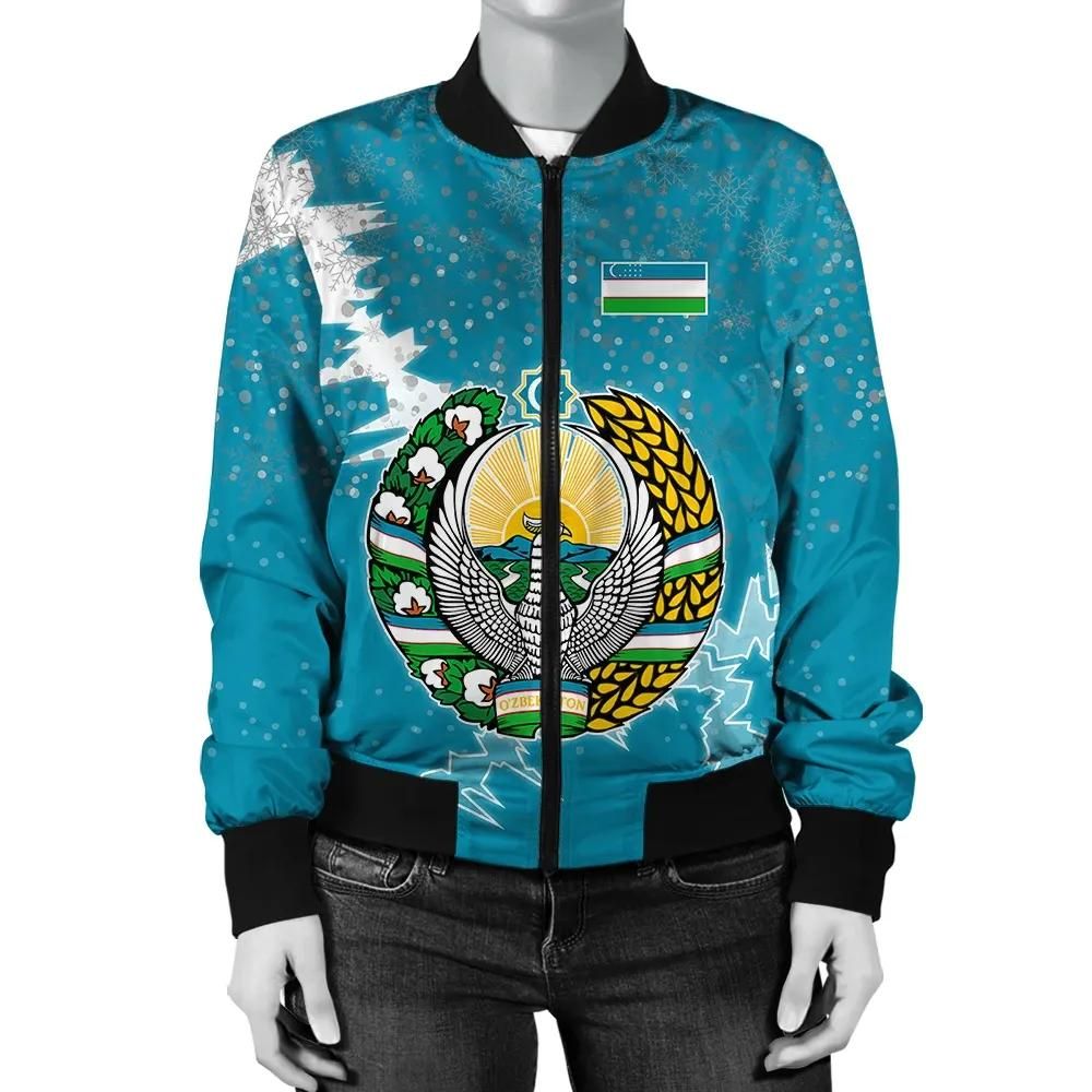 Uzbekistan Christmas Coat Of Arms Women Bomber Jacket X Style J78 Bomber Jacket Uzbekistan Christmas Coat Of Arms Women Bomber Jacket X Style J78 Bomber Jacket