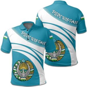Uzbekistan Coat Of Arms Polo Shirt Cricket Style J5W