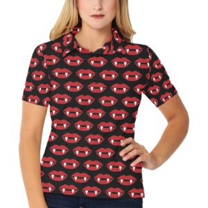 Vampire Lips Print Design Lks302 Women'S Polo Shirt