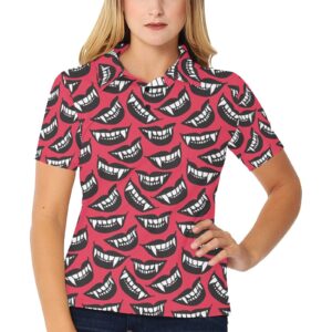 Vampire Lips Print Design Lks305 Women'S Polo Shirt