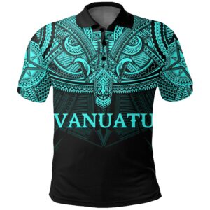 Vanuatu (Blue) Polo Shirt Polynesian A15