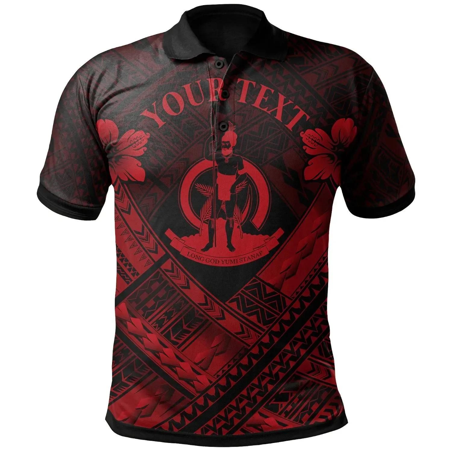 Vanuatu Custom Polynesian Polo Shirt - Vanuatu Red Seal Camisole Hibiscus Style - BN18 Vanuatu Custom Polynesian Polo Shirt - Vanuatu Red Seal Camisole Hibiscus Style - BN18