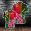 Vanuatu Flag With Hibiscus Lover Polo Shirt All Over Print