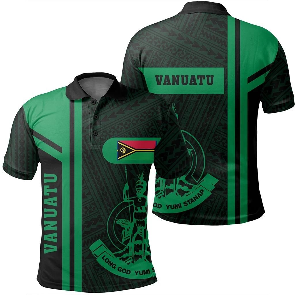 Vanuatu Green Polo Shirt- Boba Style - AH - J14 Vanuatu Green Polo Shirt- Boba Style - AH - J14