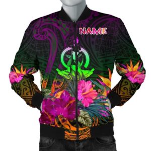 Vanuatu Personalised Men's Bomber Jacket - Summer Hibiscus - BN15 Bomber Jacket