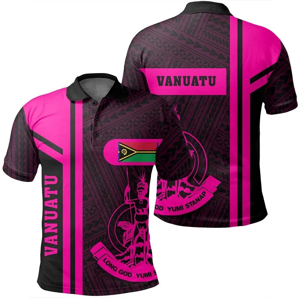 Vanuatu Pink Polo Shirt- Boba Style - AH - J14 Vanuatu Pink Polo Shirt- Boba Style - AH - J14