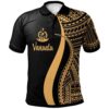 Vanuatu Polo Shirt Gold - Polynesian Tentacle Tribal Pattern - BN11