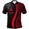 Vanuatu Polo Shirt Red - Polynesian Tentacle Tribal Pattern - BN11