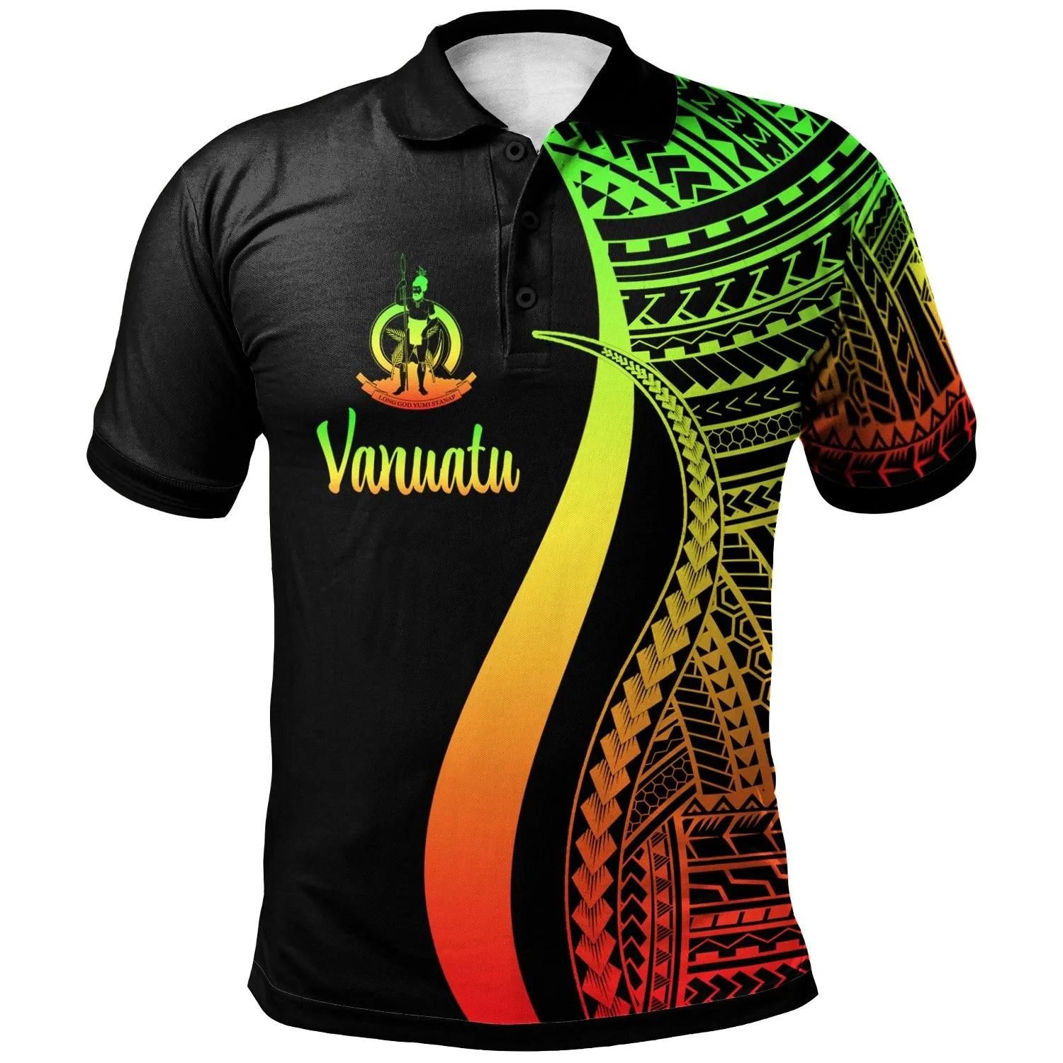 Vanuatu Polo Shirt Reggae - Polynesian Tentacle Tribal Pattern - BN11 Vanuatu Polo Shirt Reggae - Polynesian Tentacle Tribal Pattern - BN11