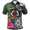 Vanuatu Polo Shirt - Turtle Plumeria Banana Leaf - BN11