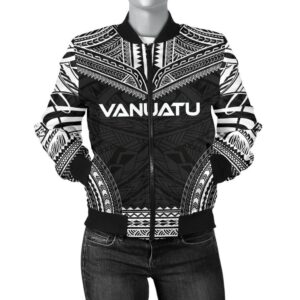 Vanuatu Polynesian Chief Women'S Bomber Jacket - Black Version - Bn10 Bomber Jacket