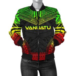 Vanuatu Polynesian Chief Women'S Bomber Jacket - Reggae Version - Bn10 Bomber Jacket