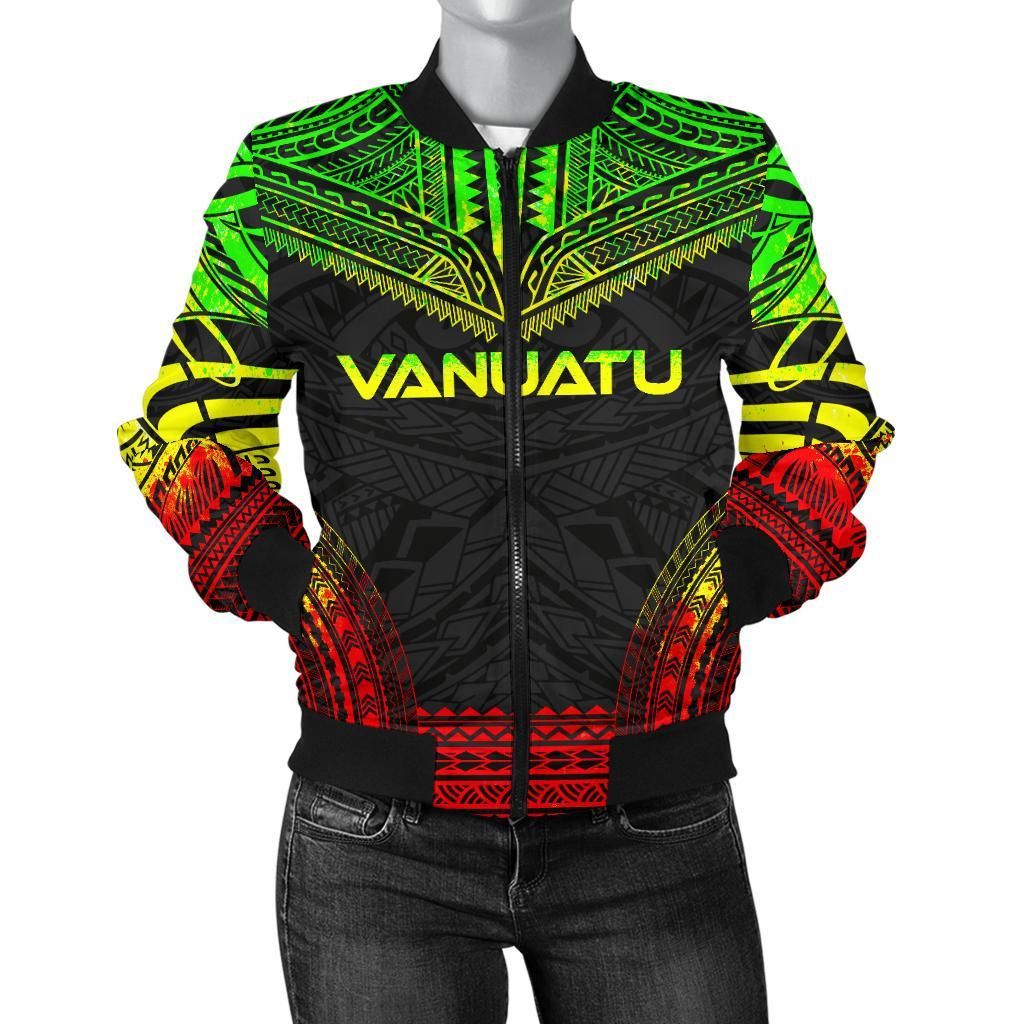 Vanuatu Polynesian Chief Women'S Bomber Jacket - Reggae Version - Bn10 Bomber Jacket Vanuatu Polynesian Chief Women'S Bomber Jacket - Reggae Version - Bn10 Bomber Jacket