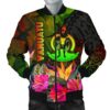 Vanuatu Polynesian Men's Bomber Jacket -  Hibiscus and Banana Leaves - BN15 Bomber Jacket