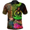 Vanuatu Polynesian Personalised Polo Shirt - Hibiscus and Banana Leaves - BN15