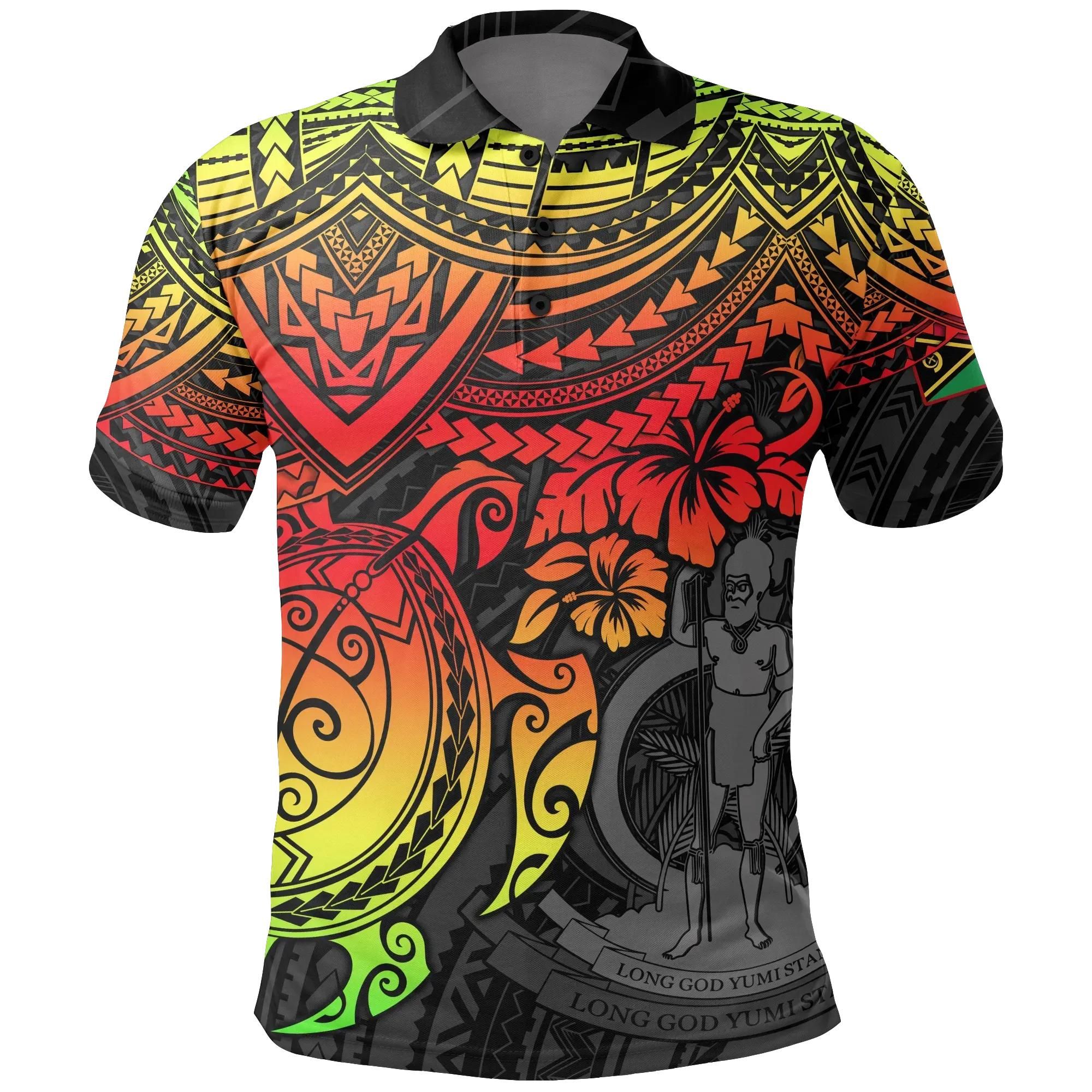 Vanuatu Polynesian Polo Shirt - Reggae Turtle - BN1518 Vanuatu Polynesian Polo Shirt - Reggae Turtle - BN1518