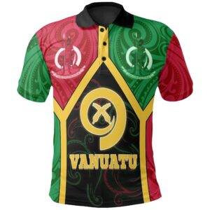 Vanuatu Polynesian Polo Shirt - Vanuatu Flag and Coat Of Arms - BN18