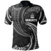 Vanuatu Polynesian Polo Shirt - White Tribal Wave - BN12
