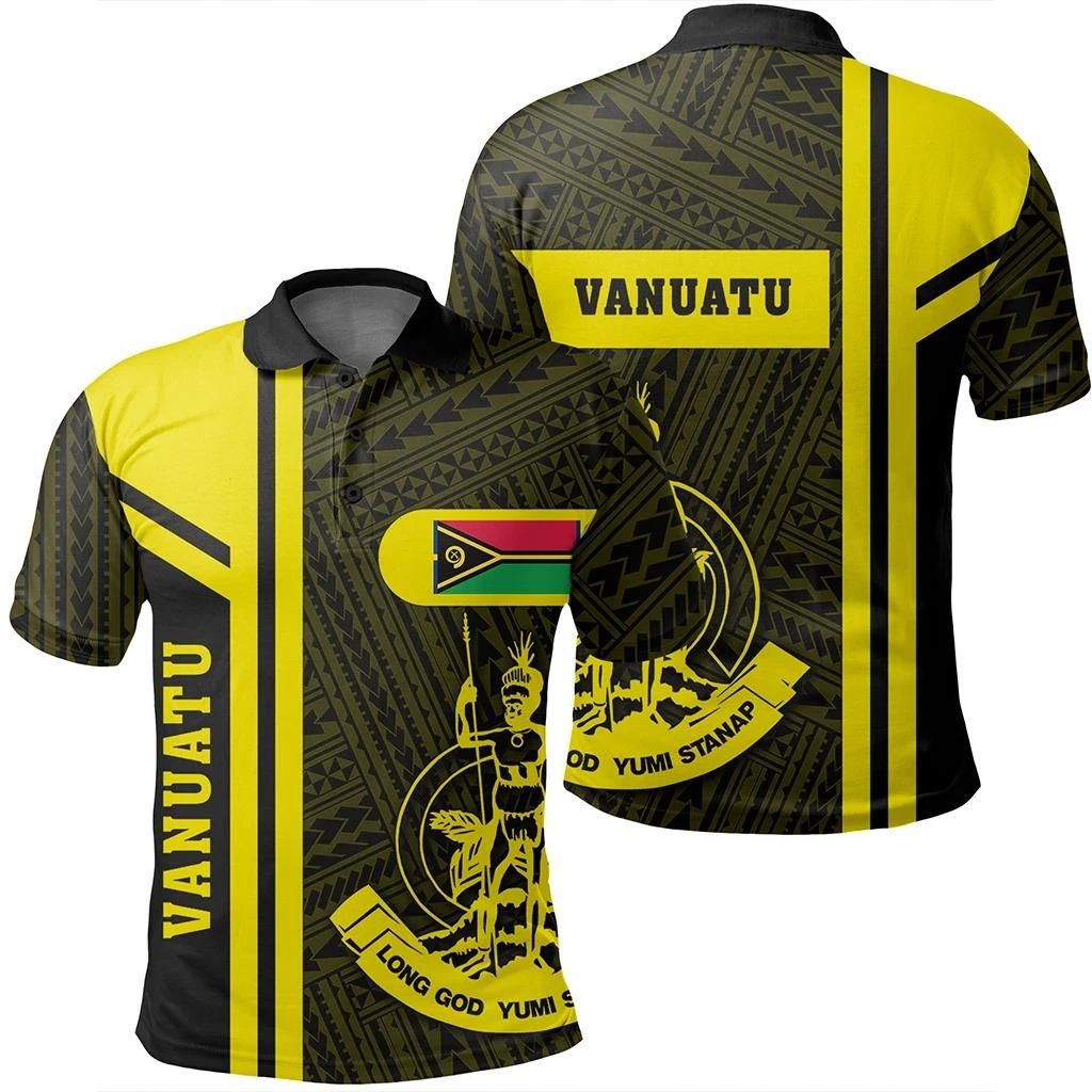 Vanuatu Yellow Polo Shirt- Boba Style - AH - J14 Vanuatu Yellow Polo Shirt- Boba Style - AH - J14