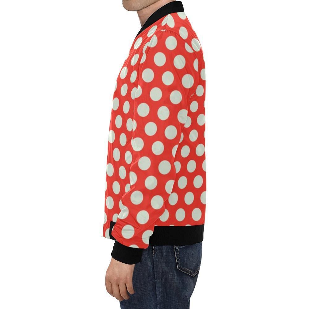 Vintage-Red-White-Polka-Dot-Pattern-Print-Mens-Bomber-Jacket-1