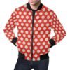Vintage Red White Polka Dot Pattern Print Mens Bomber Jacket