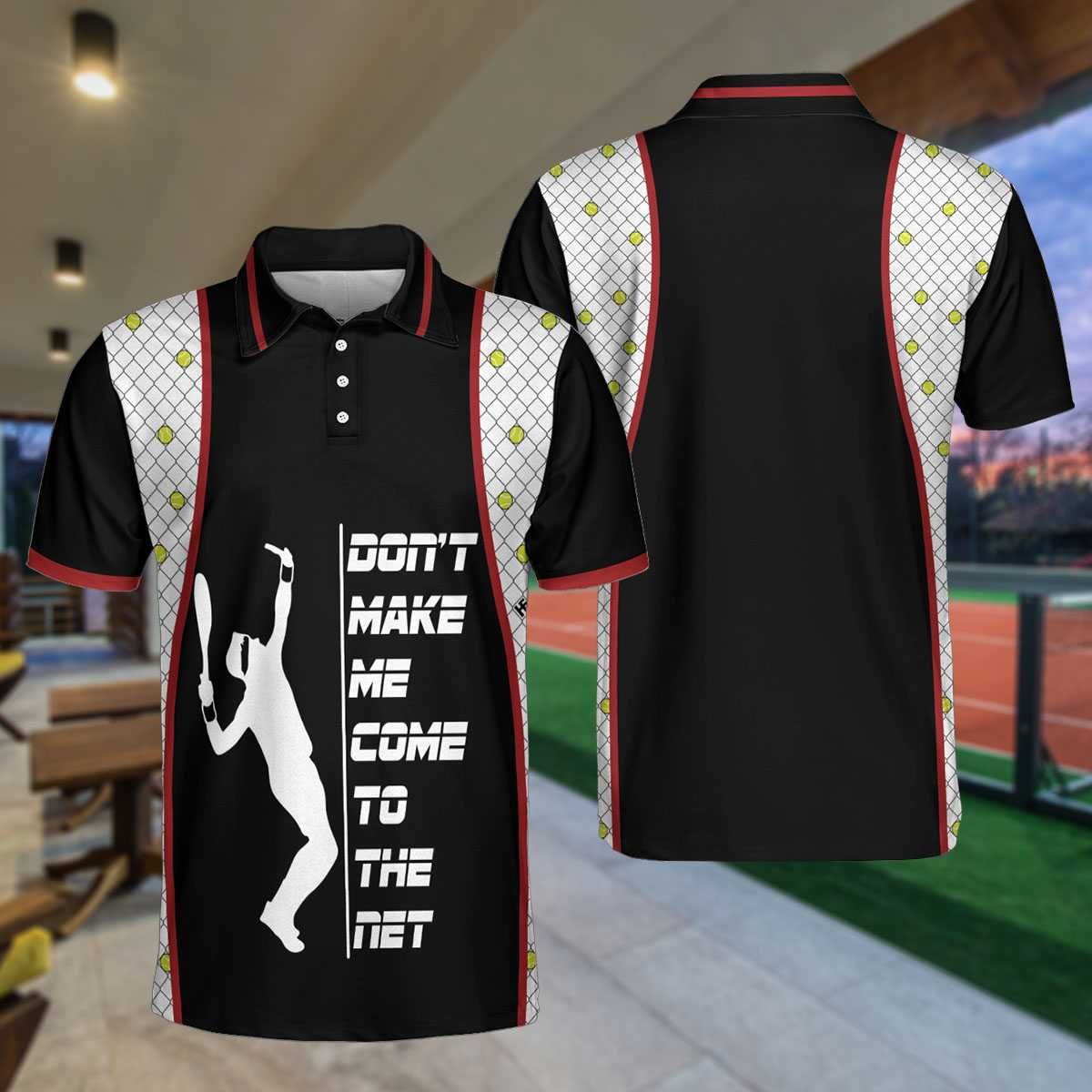 Vintage Tennis Don'T Make Me Come To The Net Stripe Polo Shirt #L Vintage Tennis Don'T Make Me Come To The Net Stripe Polo Shirt #L
