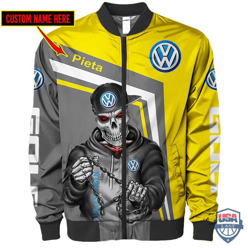 Volkswagen Skeleton Snapback Custom Name Bomber Jacket Volkswagen Skeleton Snapback Custom Name Bomber Jacket