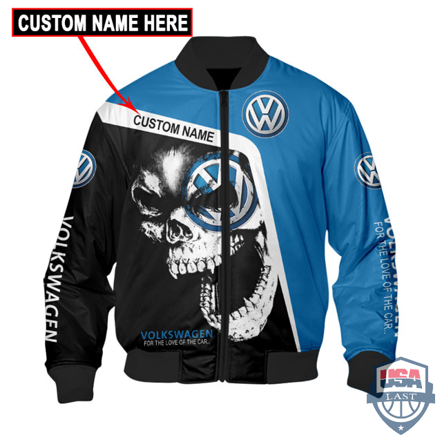 Volkswagen Skull Custom Name Bomber Jacket Volkswagen Skull Custom Name Bomber Jacket