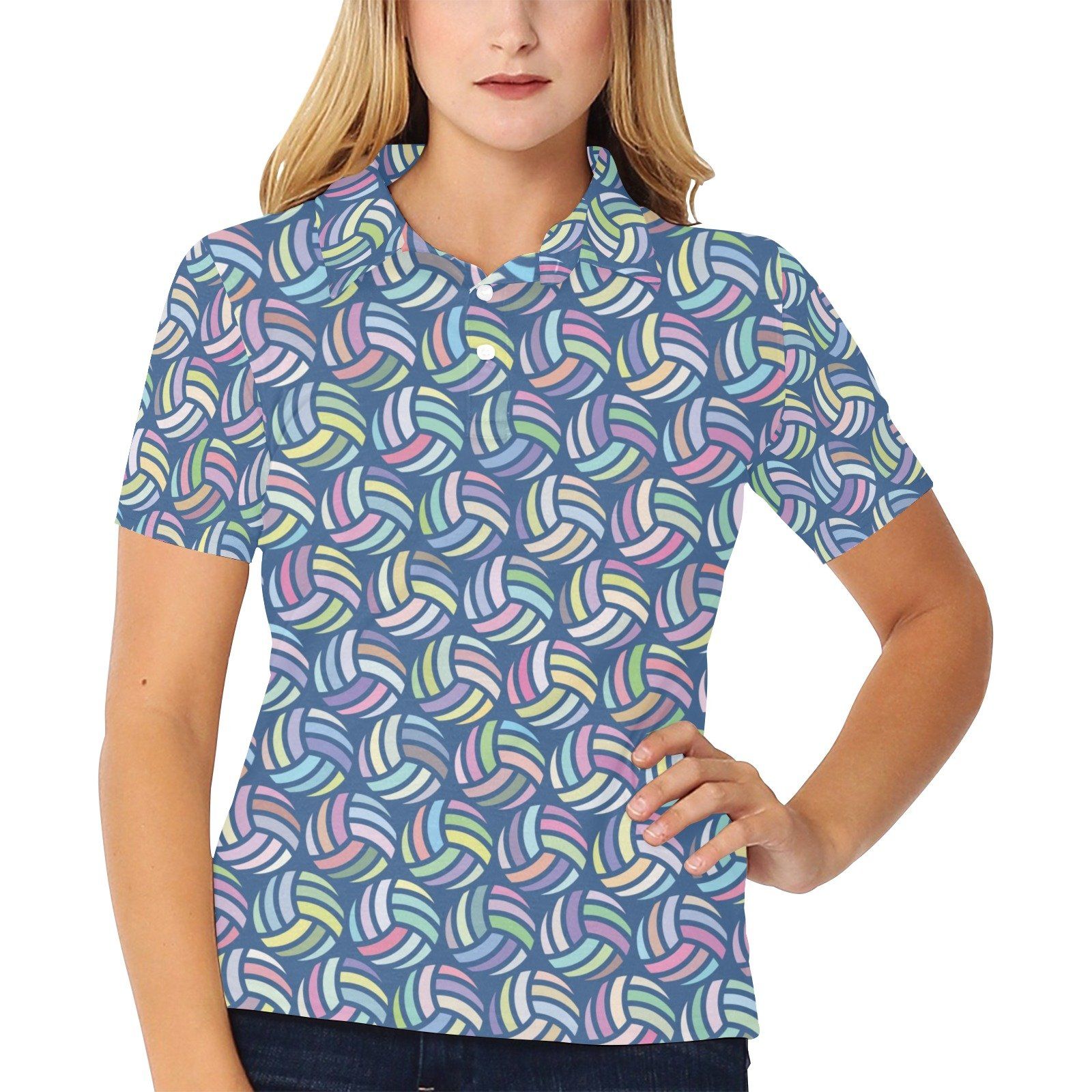 Volleyball Print Design Lks301 Women'S Polo Shirt Volleyball Print Design Lks301 Women'S Polo Shirt