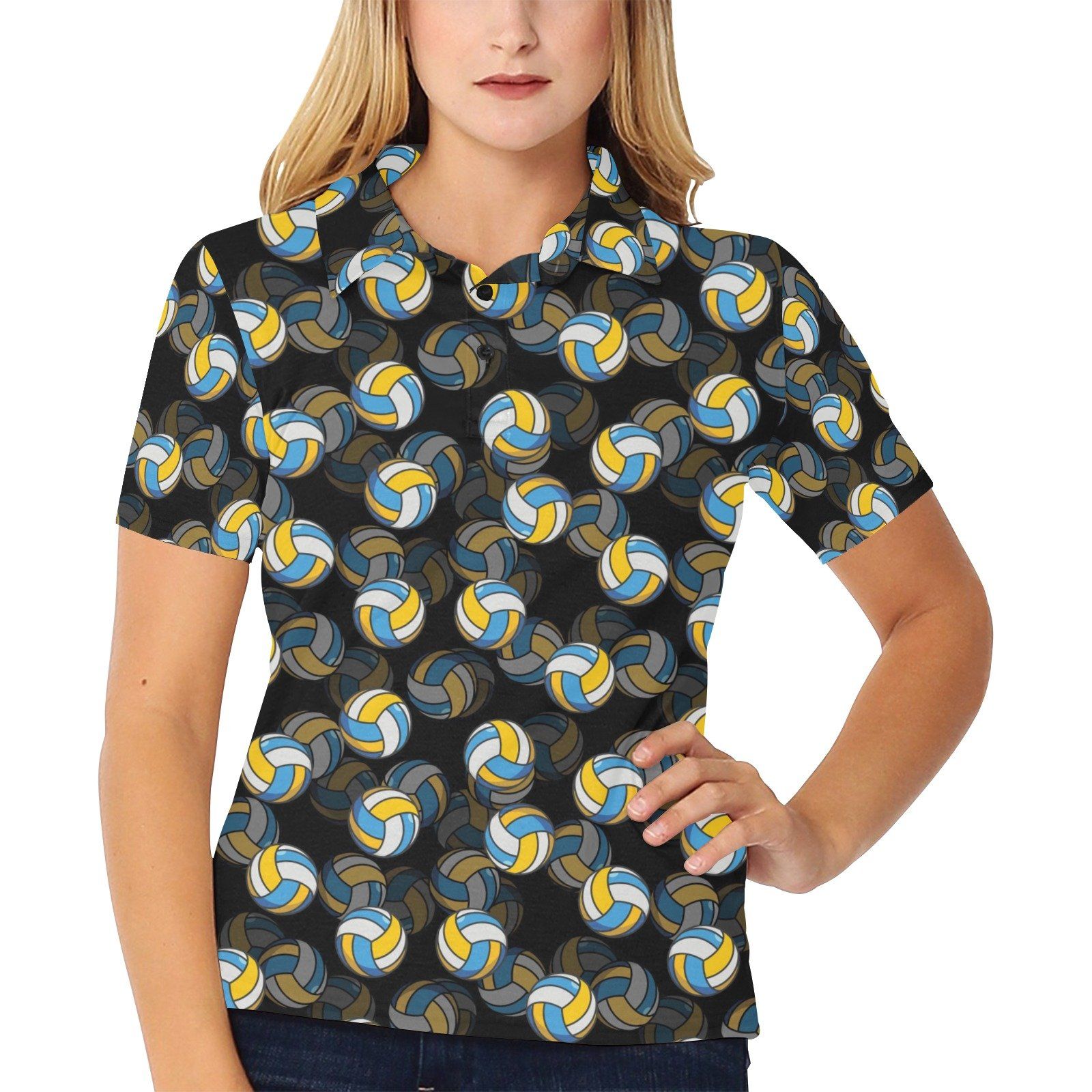 Volleyball Print Design Lks302 Women'S Polo Shirt Volleyball Print Design Lks302 Women'S Polo Shirt