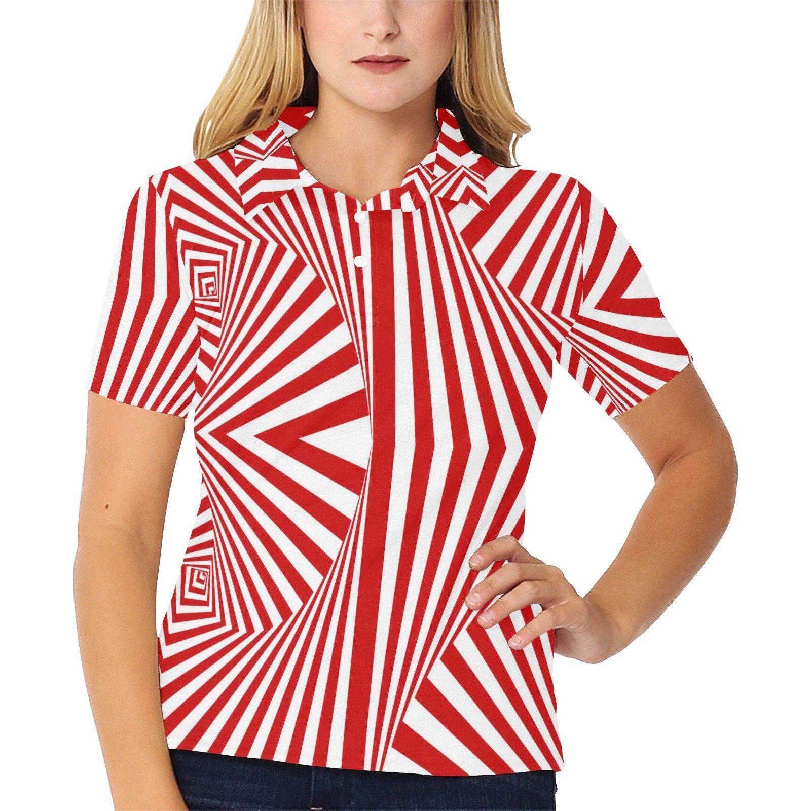 Vortex Print Design Lks304 Women'S Polo Shirt Vortex Print Design Lks304 Women'S Polo Shirt