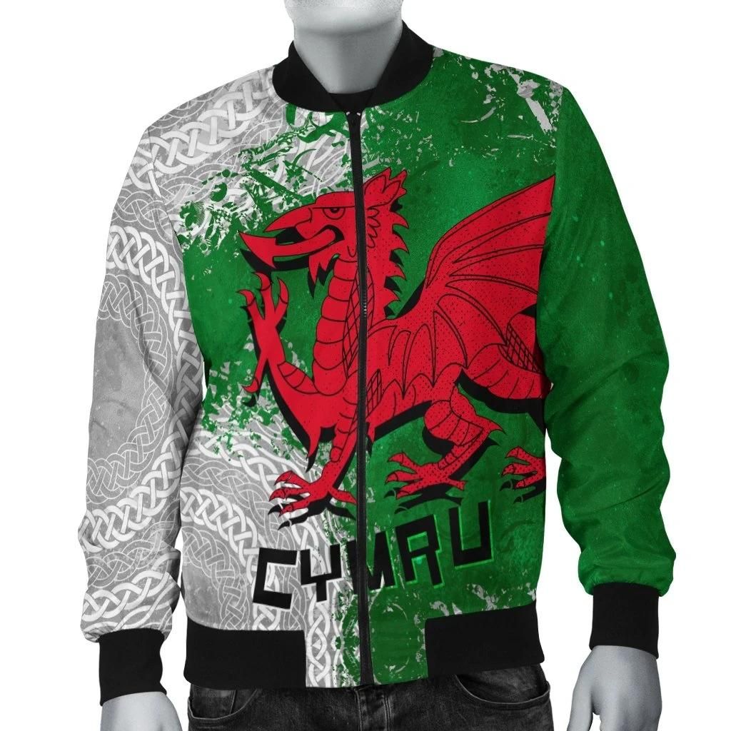Wales-Celtic-Womens-Bomber-Jacket-Grunge-Dragon-BN15-1